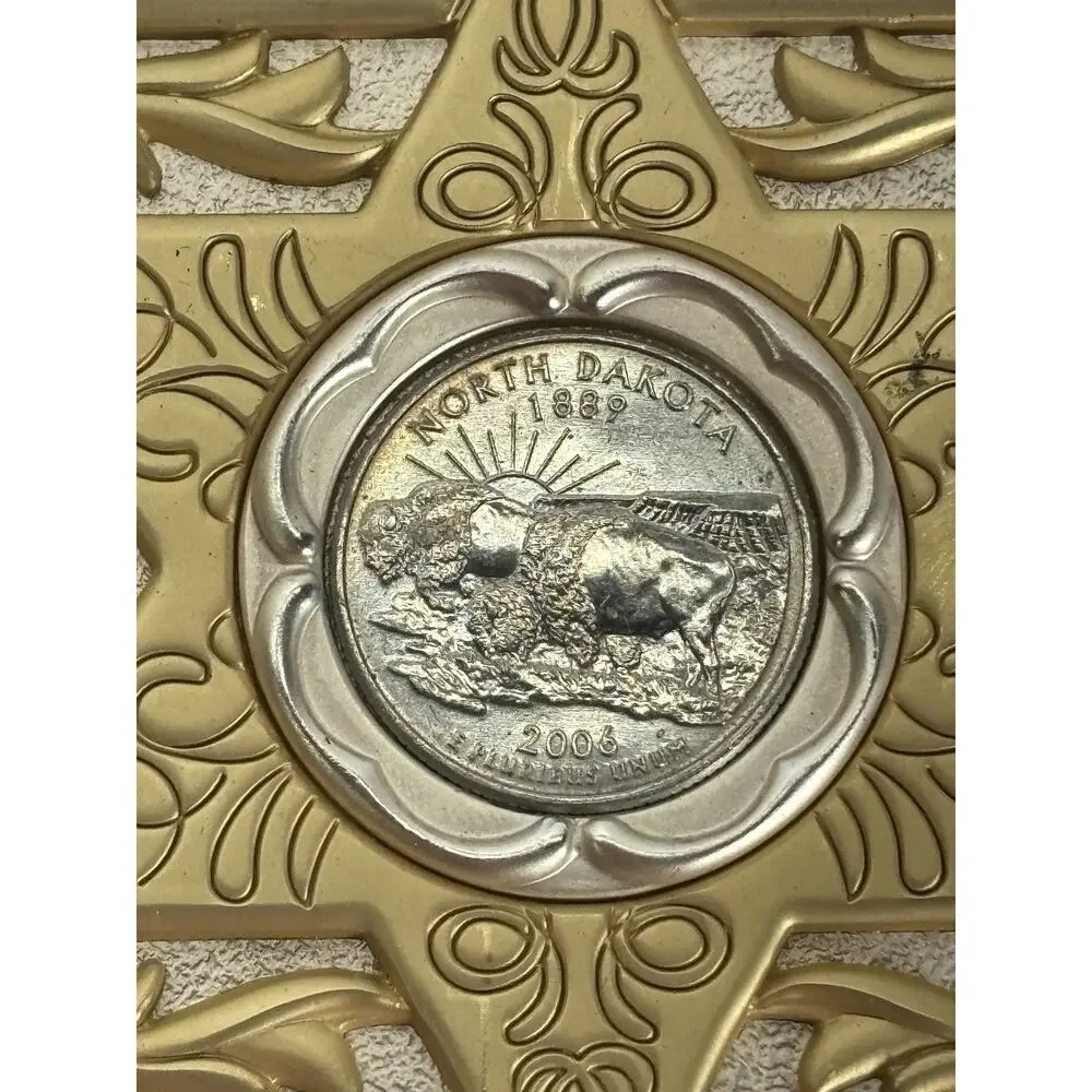 Genuine 2006 North Dakota State Quarter Western Sheriff Star Belt Buckle USA